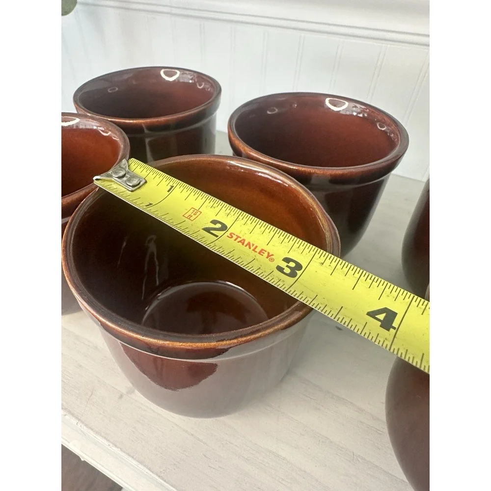 Vintage HIC Harold Import Co.‎ Set Of 7 Stoneware Custard / Ramekin Cups